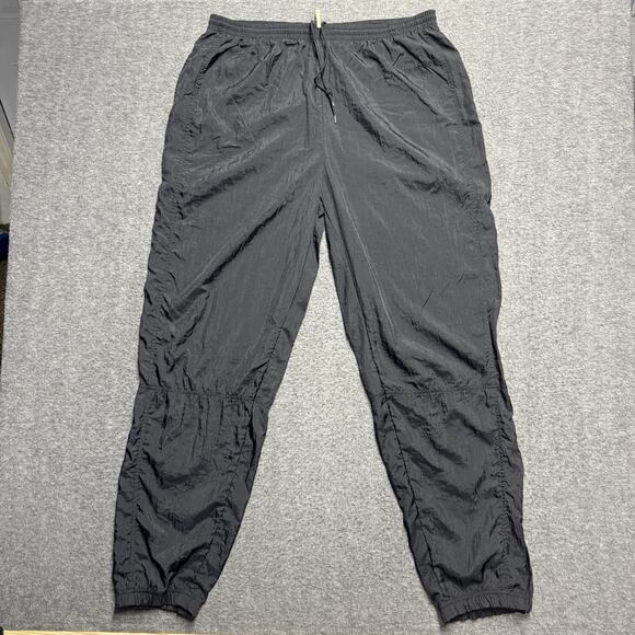 Vintage Reebok Track Pants Men's XL Black Loose Fit Ankle Zip Windbreaker Y2K - Picture 1 of 6